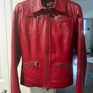 Vintage Danier Women's Bold Red Leather Jacket